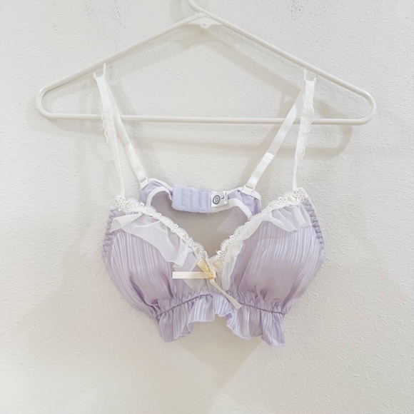 Coquette Other - Cottagecore Coquette Victorian Renaissance Lavender Lace Bralette Panty Set S